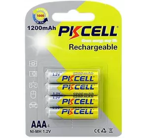 Акумулятор PKCELL 1.2V AAA 1200mAh NiMH Rechargeable Battery, 4 штуки в блістері ціна за блістер, Q12 Акумулятор PKCELL 1.2V AAA 1200mAh NiMH Rechargeable Battery, 4 штуки в блістері ціна за блістер, Q12