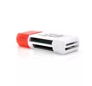 Кардрідер універсальний 4в1 MERLION CRD-4BL TF / Micro SD, USB2.0, Red, OEM Q1500