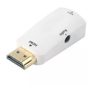Конвертер-адаптер HDMI (тато) на VGA (мама), White, CristalBox Конвертер-адаптер HDMI (тато) на VGA (мама), White, CristalBox