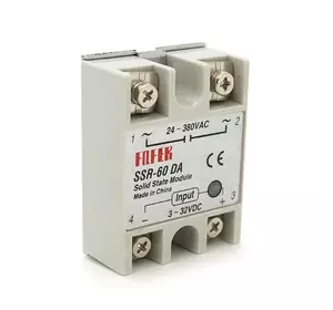 Твердотільні реле FQFER SSR-60DA 60А 24-380VAC Твердотільні реле FQFER SSR-60DA 60А 24-380VAC