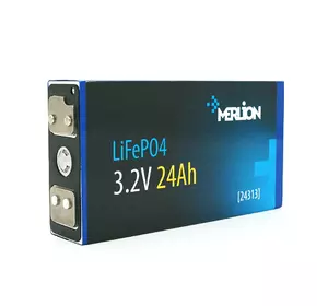 Осередок Merlion 3.2V 24AH для збирання LiFePo4 акумуляторів, (70х27х134) мм, Q18 Осередок Merlion 3.2V 24AH для збирання LiFePo4 акумуляторів, (70х27х134) мм, Q18