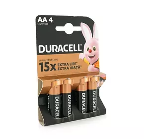 Батарейка лужна DURACELL LR06 (АА) MN1500, 4шт у блістері, ціна за блістер Батарейка лужна DURACELL LR06 (АА) MN1500, 4шт у блістері, ціна за блістер