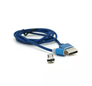 Магнітний кабель Ninja USB 2.0/Micro, 1m, 2А, індикатор заряду, тканинне обплетення, броньований, знімач, Blue, Blister-Box Магнітний кабель Ninja USB 2.0/Micro, 1m, 2А, індикатор заряду, тканинне обплетення, броньований, знімач, Blue, Blister-Box
