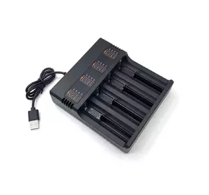 Зарядний пристрій MS-5DP4, 4 канали, 18650/26650/21700, 4.2V/4000mAh, живлення від USB Зарядний пристрій MS-5DP4, 4 канали, 18650/26650/21700, 4.2V/4000mAh, живлення від USB