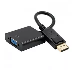 Конвертер Display Port (тато) на VGA (мама) 30cm, Black, 4K / 2K, Пакет Конвертер Display Port (тато) на VGA (мама) 30cm, Black, 4K / 2K, Пакет