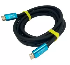 Кабель Merlion HDMI-HDMI 4Kx2K Ultra HD, 20.0m, v2,0, круглий Black, коннектор Blue, Blister-box, Q10