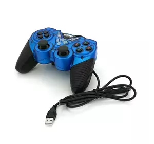 Геймпад проводной для ПК USB-908 USB 2.0 Double Shock (Blue), Blister Геймпад проводной для ПК USB-908 USB 2.0 Double Shock (Blue), Blister