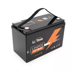Акумуляторна батарея Li-TIME LiFePO4 12.8V 100Ач 1280Wh,(100/100A) M8, 329*172*214mm Акумуляторна батарея Li-TIME LiFePO4 12.8V 100Ач 1280Wh,(100/100A) M8, 329*172*214mm