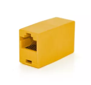 З'єднувач RJ45 8P8C мама/мама RJ45 для з'єднання кабелю, помаранчевий, Q100 З'єднувач RJ45 8P8C мама/мама RJ45 для з'єднання кабелю, помаранчевий, Q100
