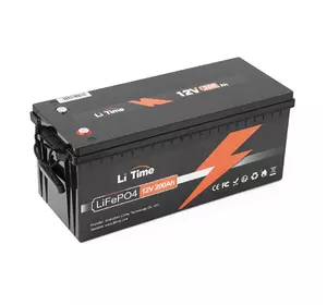 Акумуляторна батарея Li-TIME LiFePO4 12.8V 200Ah, 2560Wh, BMS 100A, 532*207*215мм Акумуляторна батарея Li-TIME LiFePO4 12.8V 200Ah, 2560Wh, BMS 100A, 532*207*215мм