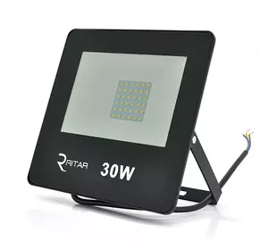 Прожектор SLIM LED RITAR RT-FLOOD30A, 30W, SMD2835, IP65, 2400Lm, 6500K (100%), Ra>70, 141*106*28mm, Black Прожектор SLIM LED RITAR RT-FLOOD30A, 30W, SMD2835, IP65, 2400Lm, 6500K (100%), Ra>70, 141*106*28mm, Black