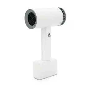 Бездротовий фен Voltronic, 2600mAh, 2 режими, зарядка від 220V + microUSB, 145х70х199, White + перехідник Бездротовий фен Voltronic, 2600mAh, 2 режими, зарядка від 220V + microUSB, 145х70х199, White + перехідник