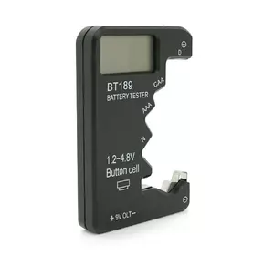 Тестер ємності LCD-BT189 цифровий для акумуляторних батарей AA/AAА/1,5V/9V Тестер ємності LCD-BT189 цифровий для акумуляторних батарей AA/AAА/1,5V/9V