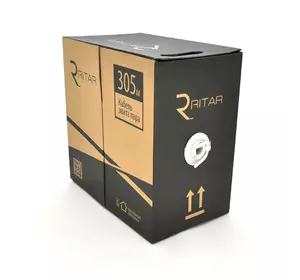 Кабель КНПЕ FTP-cat.6 (4 * 2 * 0.56), Ritar, (CU), для зовн. робіт, 305м, White, Corton BOX, Q2 Кабель КНПЕ FTP-cat.6 (4 * 2 * 0.56), Ritar, (CU), для зовн. робіт, 305м, White, Corton BOX, Q2