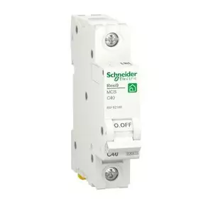 Автоматичний вимикач Schneider RESI9 40А, 1P, крива, 6кА