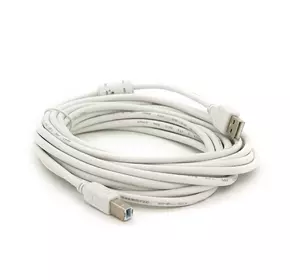Кабель USB 2.0 AM/BM, 5.0m, 1 ферит, білий Кабель USB 2.0 AM/BM, 5.0m, 1 ферит, білий