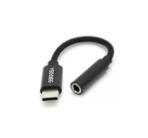 Перехідник VEGGIEG TC-203 Type-C(M) => Jack 3.5mm(F), 5см, Black, Пакет Перехідник VEGGIEG TC-203 Type-C(M) => Jack 3.5mm(F), 5см, Black, Пакет