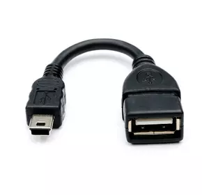 Кабель USB 2.0 AF/Mini-B OTG, 0,1m, чорний Кабель USB 2.0 AF/Mini-B OTG, 0,1m, чорний