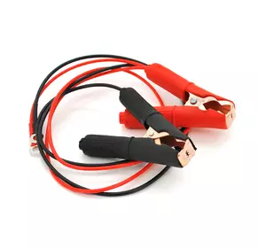 З'єднувальні дроти із затискачами АКБ, довжина 1,0м, мідний провід 2.5 мм2, "Крокодили" BLACK/RED