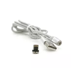 Магнітний кабель PiPo USB 2.0 /Lighting, 1m, 2А, тканинна оплетка, броньований, знімач, Silver, BOX Магнітний кабель PiPo USB 2.0 /Lighting, 1m, 2А, тканинна оплетка, броньований, знімач, Silver, BOX