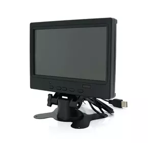 Автомобільний РК-монітор 7"(16：9) панель IPS, AV/VGA/HDMI роз'єм + touchscreen, 1024*600ips, 12-24V, BOX
