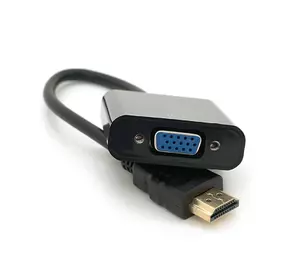 Конвертер HDMI (тато) на VGA (мама) 10cm, Black, 4K / 2K, Пакет Q250