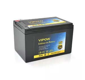 Акумуляторна батарея літієва Vipow 12 V 20Ah з елементами Li-ion 18650 з вбудованою ВМS платою, (3S10P) (151х98х95(101))мм Акумуляторна батарея літієва Vipow 12 V 20Ah з елементами Li-ion 18650 з вбудованою ВМS платою, (3S10P) (151х98х95(101))мм