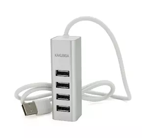 Хаб iKAKU KSC-383 YILIAN USB 2.0 4 порта, Silver, 480Mbts живлення від USB, Box