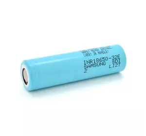 Акумулятор Li-Ion 18650 Samsung INR18650-32E, 3200mAh, 6.4A, 4.2/3.65/2.5V, Blue, 2 шт. в упаковці, ціна за 1 шт