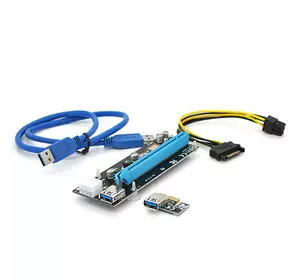 Riser PCI-EX, x1=>x16, 6-pin, SATA=>6Pin, USB 3.0 AM-AM 0,6 м (чорний), конденсатори CS 330 16V, Пакет Riser PCI-EX, x1=>x16, 6-pin, SATA=>6Pin, USB 3.0 AM-AM 0,6 м (чорний), конденсатори CS 330 16V, Пакет