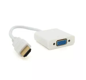 Конвертер HDMI (тато) на VGA (мама) 10cm, White, 4K / 2K, Пакет Q250 Конвертер HDMI (тато) на VGA (мама) 10cm, White, 4K / 2K, Пакет Q250
