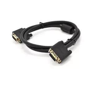 Кабель VEGGIEG VG-1 VGA 3 + 6, 1m, male to male (тато-тато), OD-6.5mm, 1 ферит, круглий Black, коннектор Gold, Пакет Кабель VEGGIEG VG-1 VGA 3 + 6, 1m, male to male (тато-тато), OD-6.5mm, 1 ферит, круглий Black, коннектор Gold, Пакет